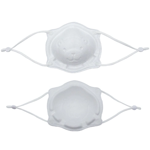 Hot Sell White Color Adjustable Disposable Earloop Bear Shape 3D Kids Face Mask