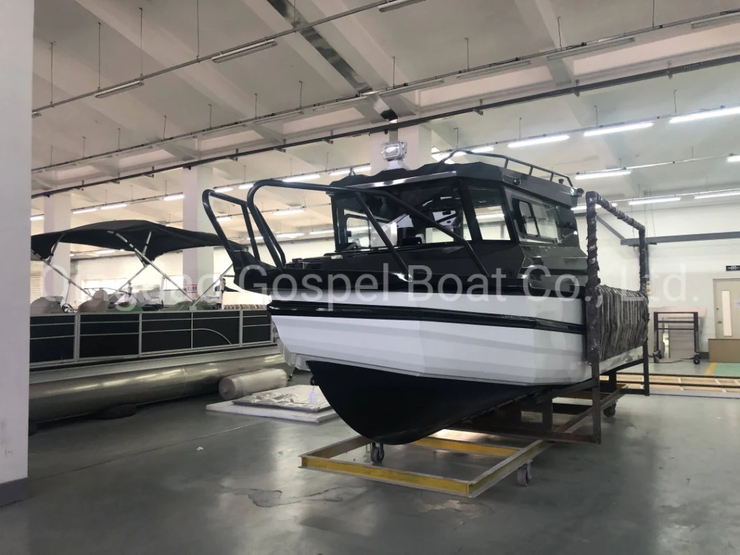 7.5m 25FT Aluminum Fishing Boat Manufacturer Luxury Sport Factory Yachat Can with Motor